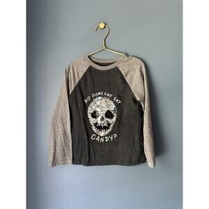 Sequin Skull‎ Baseball Tee